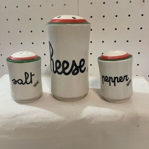Baldelli Ceramic Cheese, Salt and Pepper Shaker Vintage